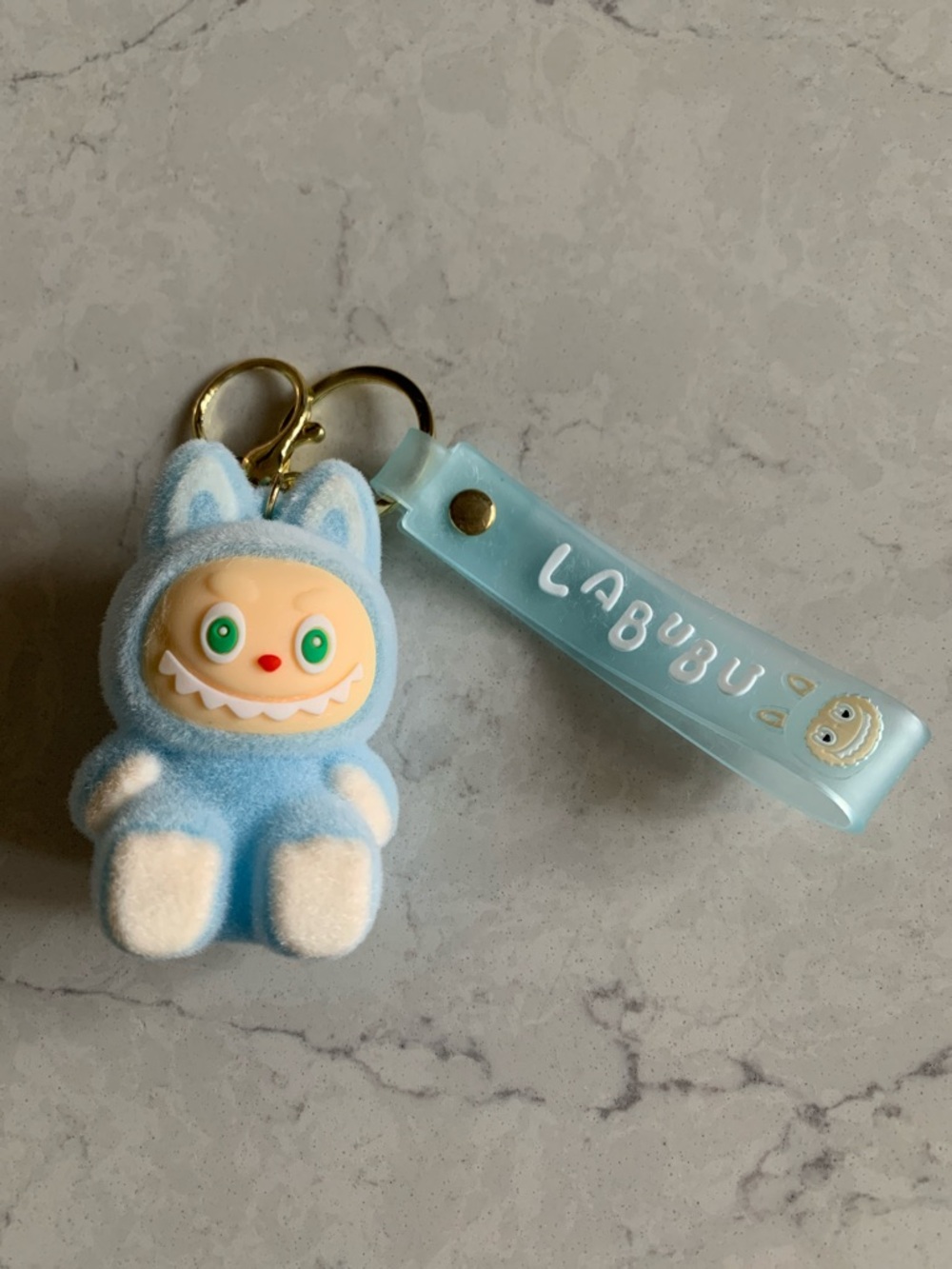 Blue Bunny Plush Keychain - Cute Kids Toy Accessory